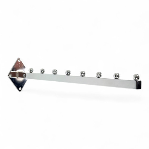 8 Ball Straight Wall-Fix Display Arm Chrome Steel Space-Saving Rail