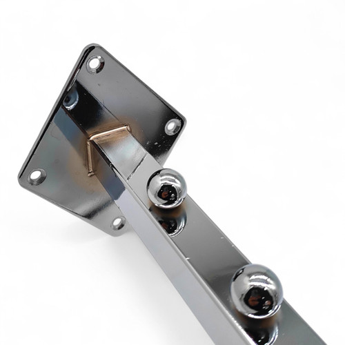 8 Ball Straight Wall-Fix Display Arm Chrome Steel Space-Saving Rail, close product view against a light background