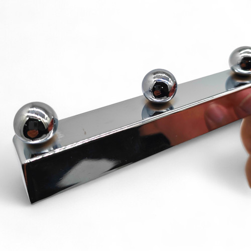 8 Ball Straight Wall-Fix Display Arm Chrome Steel Space-Saving Rail, product shown on a white background, balanced, centred square layout