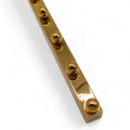 8 Ball Straight Wall-Fix Display Arm Golden Steel Space-Saving Rail, full-height product view on a white background