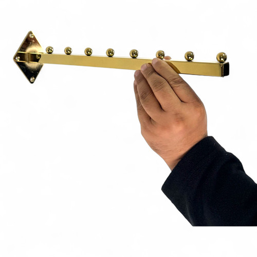8 Ball Straight Wall-Fix Display Arm Golden Steel Space-Saving Rail