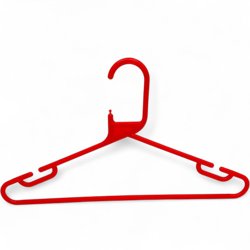 Red Heavy Duty 41.5cm Plastic Hangers with Trouser Bar and Shoulder Notches