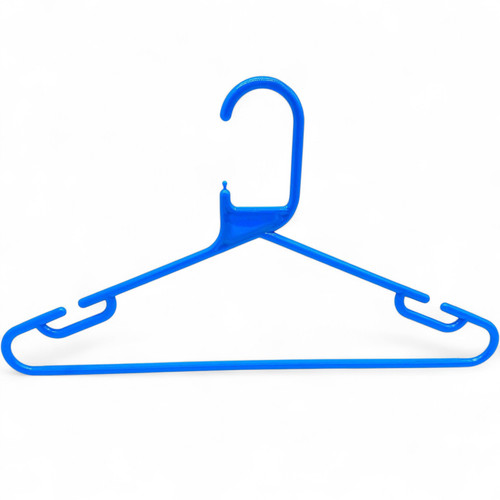 Blue Heavy Duty 41.5cm Plastic Hangers with Trouser Bar and Shoulder Notches