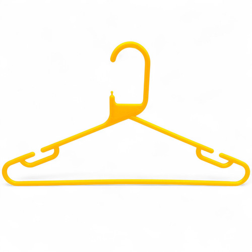 Yellow Heavy Duty 41.5cm Plastic Hangers with Trouser Bar and Shoulder Notches