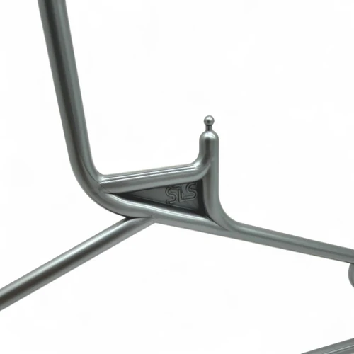 Silver Grey Heavy Duty 41.5cm Plastic Hangers with Trouser Bar and Shoulder Notches, close product view against a light background