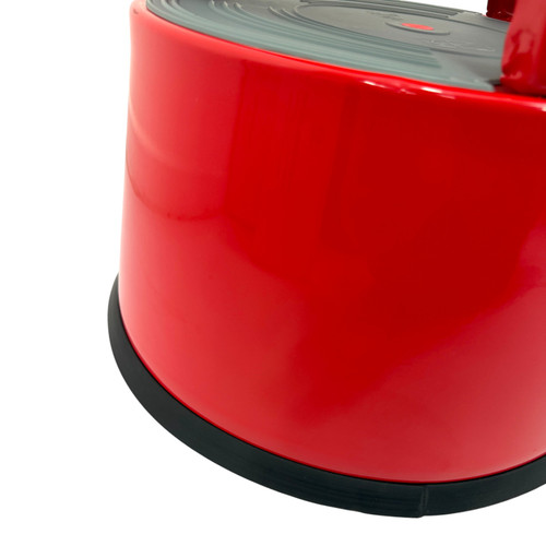 Durable Red Steel Kick Step Stool Non-Slip Portable for Home Office Warehouse