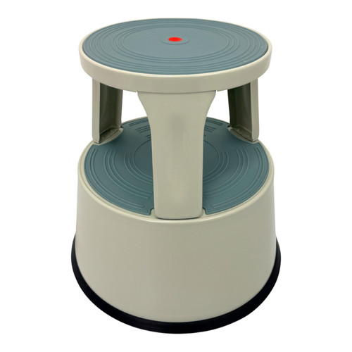 Durable Grey Steel Kick Step Stool Non-Slip Portable for Home Office Warehouse