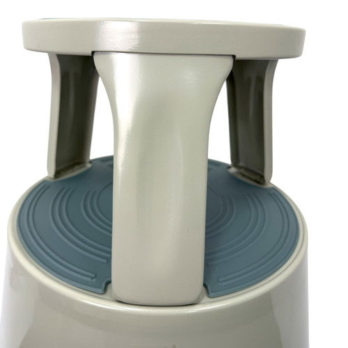 Durable Grey Steel Kick Step Stool Non-Slip Portable for Home Office Warehouse