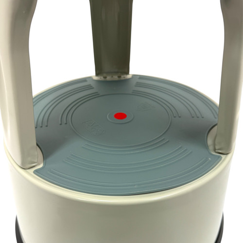 Durable Grey Steel Kick Step Stool Non-Slip Portable for Home Office Warehouse