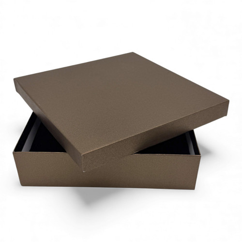 Gold Square Necklace Pendant Display Gift Box with Black Velvet Insert