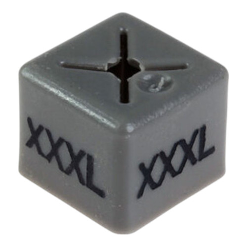 Grey XXXL clothing hanger-size cube with cross-shaped opening