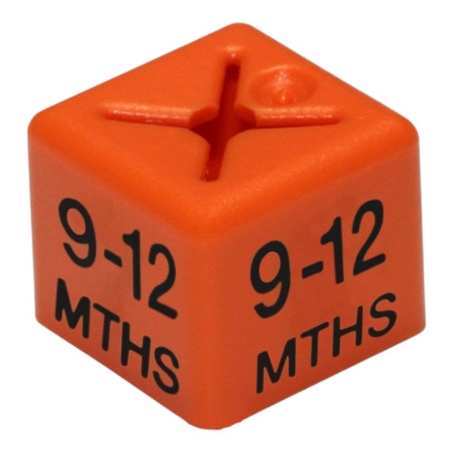 Pack of 50 Kids Clothing Hanger Age Size Cubes – 0–3 to 12–18 Months