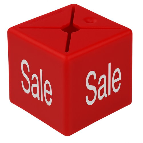 Pack of 50 Sale Promo Hanger Size Cubes – Color-Coded Retail Markers