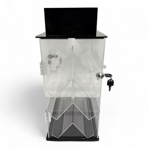 Large Clear Acrylic Rotating Display Cabinet with Lock – 4-Shelf Showcase