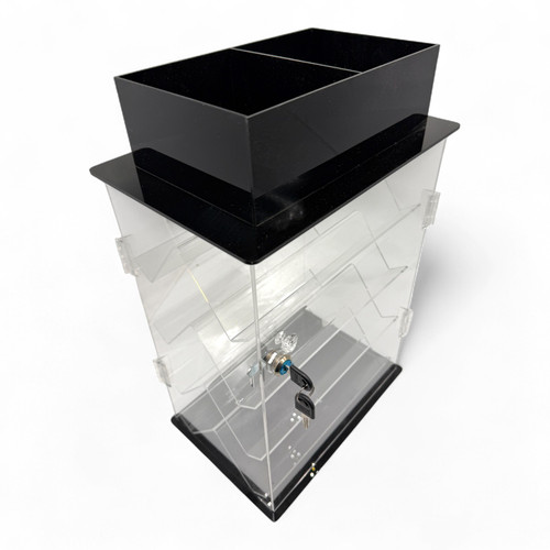 Large Clear Acrylic Rotating Display Cabinet with Lock, product shown on a white background, evenly lit product image