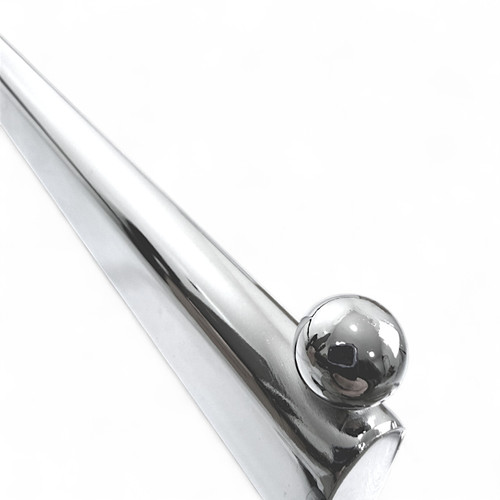 40cm Heavy Duty Chrome Straight Ball-End Arm for 25mm Market Stall Frames, close product view on a white background, tight, centred square layout