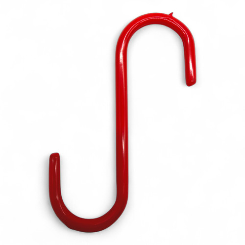 Pack of 10 Red PVC Coated Heavy Duty S Hooks – 12cm Hanging Hooks