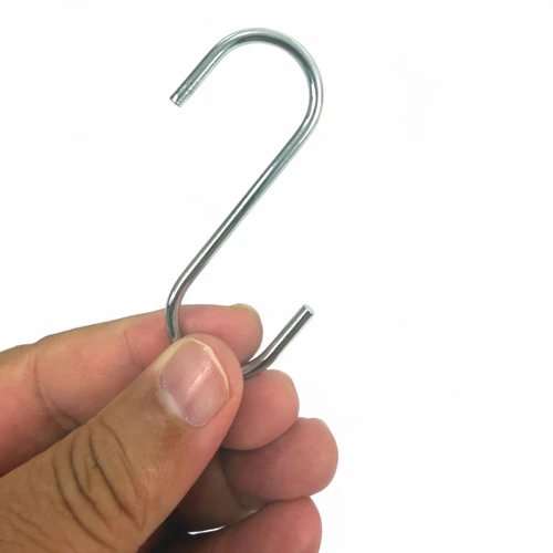 Pack of 10 Small Chrome Heavy Duty S Hooks, product shown against a coloured background