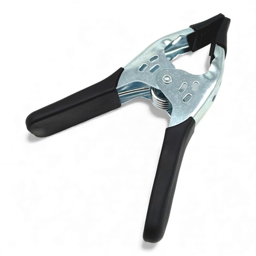Pack of 4-6" Extra Heavy Duty Black Metal Spring Clamp, close product view on a white background, tight, centred square layout