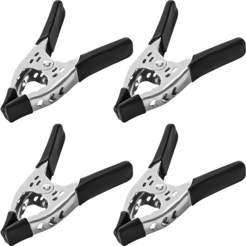 Pack of 4-6" Extra Heavy Duty Black Metal Spring Clamp –Tarpaulin & Utility Clip