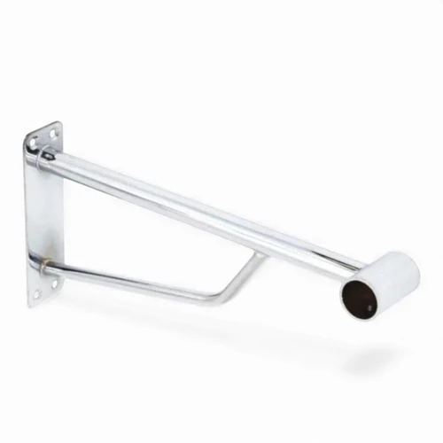 Heavy Duty Chrome Wall Projection Bracket for 25mm & 32mm Rails, product shown on a white background, standard product photograph