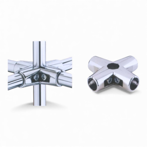 Heavy Duty 6-Way Corner Clamp for 25mm, product shown on a white background, balanced, centred square layout