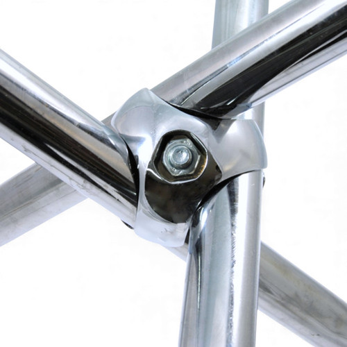 Heavy Duty 3-Way Tri Clamp for 25mm–32mm Chrome Hanging Rail Systems