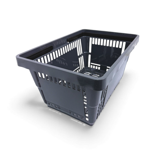 22L Dark Grey Plastic Shopping Basket, product shown on a white background, gallery image 14 of 14