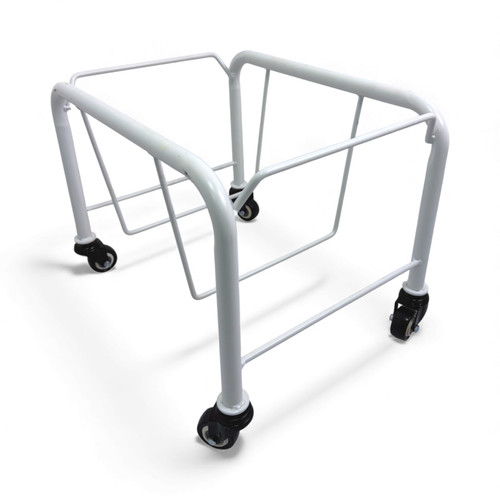 White Shopping Basket Stacker with Wheels for 21L, close product view on a white background