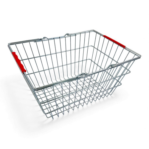22L Wire Shopping Basket with Red Handles – Durable, Lightweight, Stackable