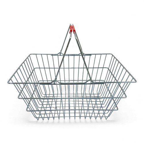 22L Wire Shopping Basket with Red Handles – Durable, Lightweight, Stackable