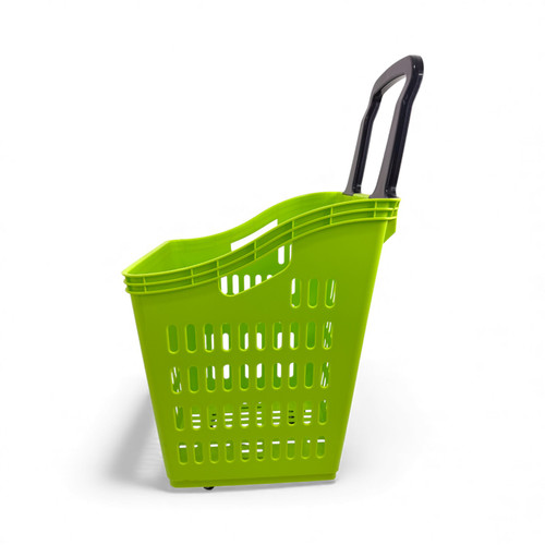 68L 4-Wheel Plastic Shopping Trolley Basket, product shown on a white background, gallery image 10 of 17