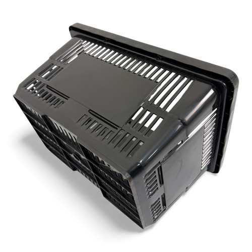 28L Black Plastic Shopping Basket, close product view on a white background, evenly lit product image