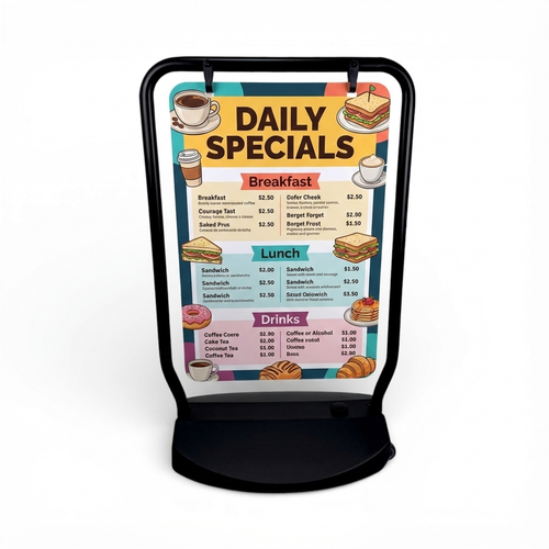 SLS Swinger Panel Pavement Sign–Double Sided Outdoor Waterbase Advertising Board