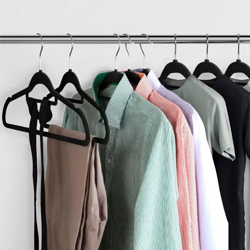 Velvet Coat Hangers Adult Heavy Duty Non-Slip Slim Hangers with Swivel Hook