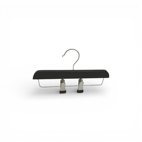Kids Wooden Trouser Skirt Clip Hanger 25cm with Adjustable Chrome Clips