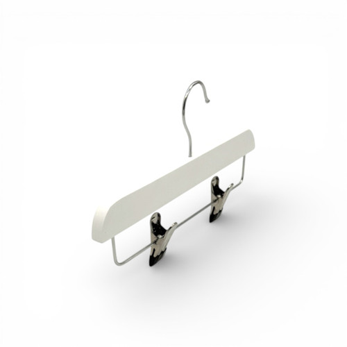 Kids Wooden Trouser Skirt Clip Hanger 25cm with Adjustable Chrome Clips