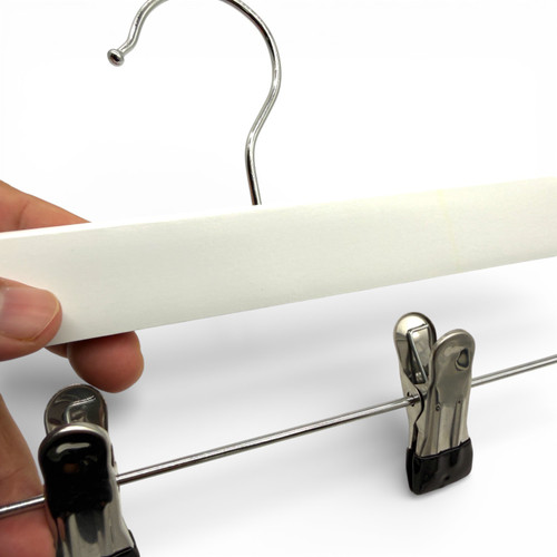 Kids Wooden Trouser Skirt Clip Hanger 25cm with Adjustable Chrome Clips