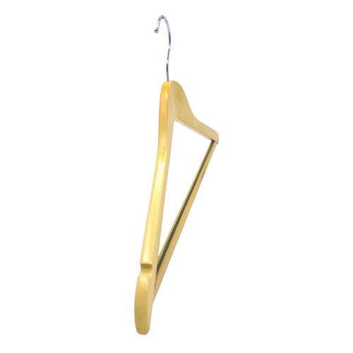 Adult Natural Wooden Suit Hanger Wishbone Clothes Hanger with Non Slip Teeth Bar, product shown on a white background, gallery image 13 of 14