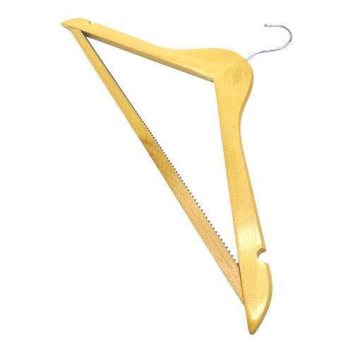 Adult Natural Wooden Suit Hanger Wishbone Clothes Hanger with Non Slip Teeth Bar