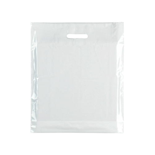 Plastic Plain White Carrier Bags – Recyclable Retail Shopping Bags (4 Sizes)
