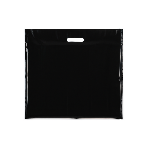 Plastic Plain Black Carrier Bags – Recyclable Retail Shopping Bags (4 Sizes)