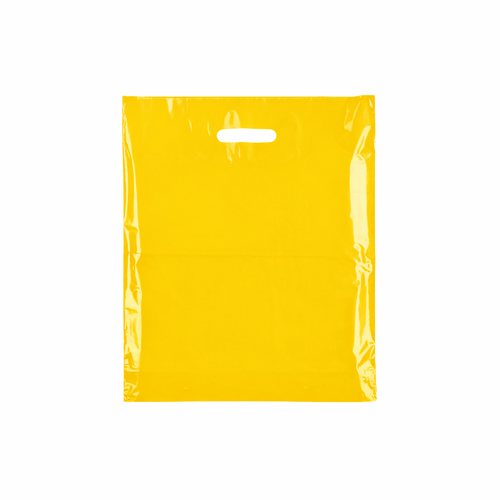 Plastic Plain Yellow Carrier Bags, product shown on a white background, balanced, centred square layout