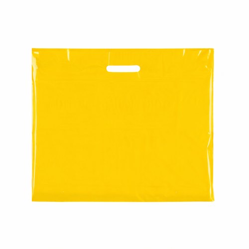 Plastic Plain Yellow Carrier Bags –Recyclable Retail Shopping Bags (4 Sizes)