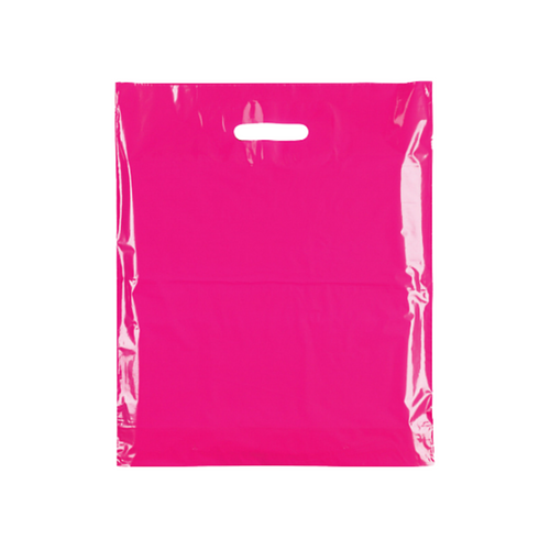 Plastic Plain Hot Pink Carrier Bags –Recyclable Retail Shopping Bags (4 Sizes)
