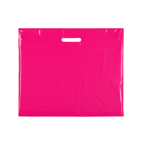 Plastic Plain Hot Pink Carrier Bags –Recyclable Retail Shopping Bags (4 Sizes)