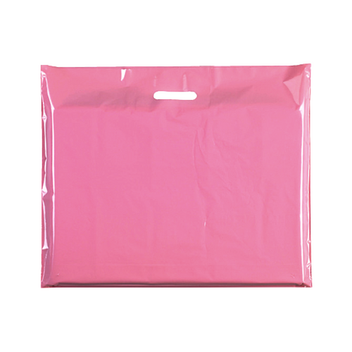 Plastic Plain Baby Pink Carrier Bags –Recyclable Retail Shopping Bags (4 Sizes)