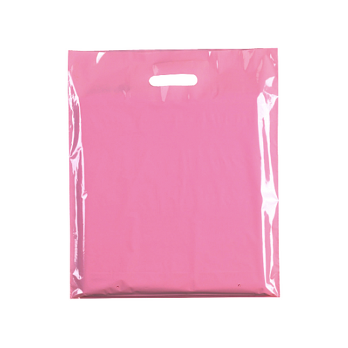 Plastic Plain Baby Pink Carrier Bags –Recyclable Retail Shopping Bags (4 Sizes)