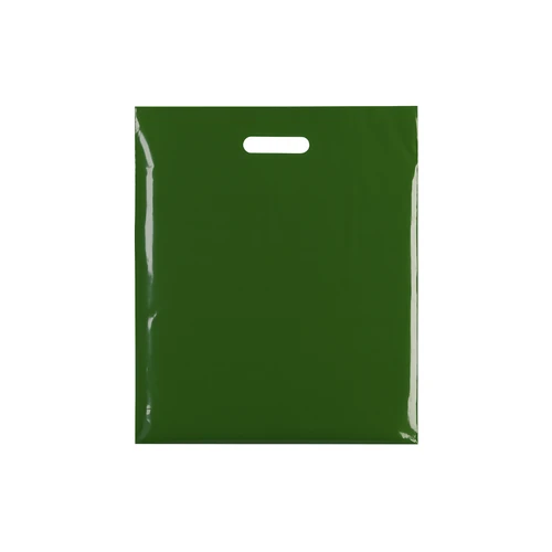 Plastic Plain Harrods Green Carrier Bags, product shown on a white background