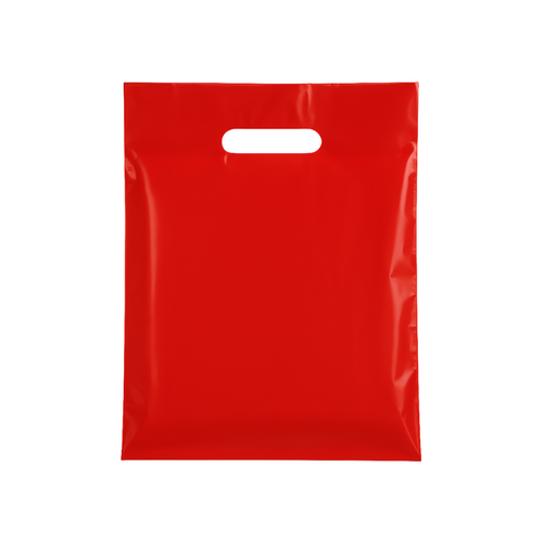 Plastic Plain Red Carrier Bags–Retail Shopping Bags (4 Sizes)